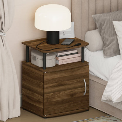 JAYA Night Stand with Door, Nightstand, Columbia Walnut