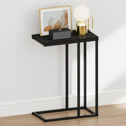 CAMNUS Night Stand, C-shape Nightstand, Metal Frame Side Table, Americano
