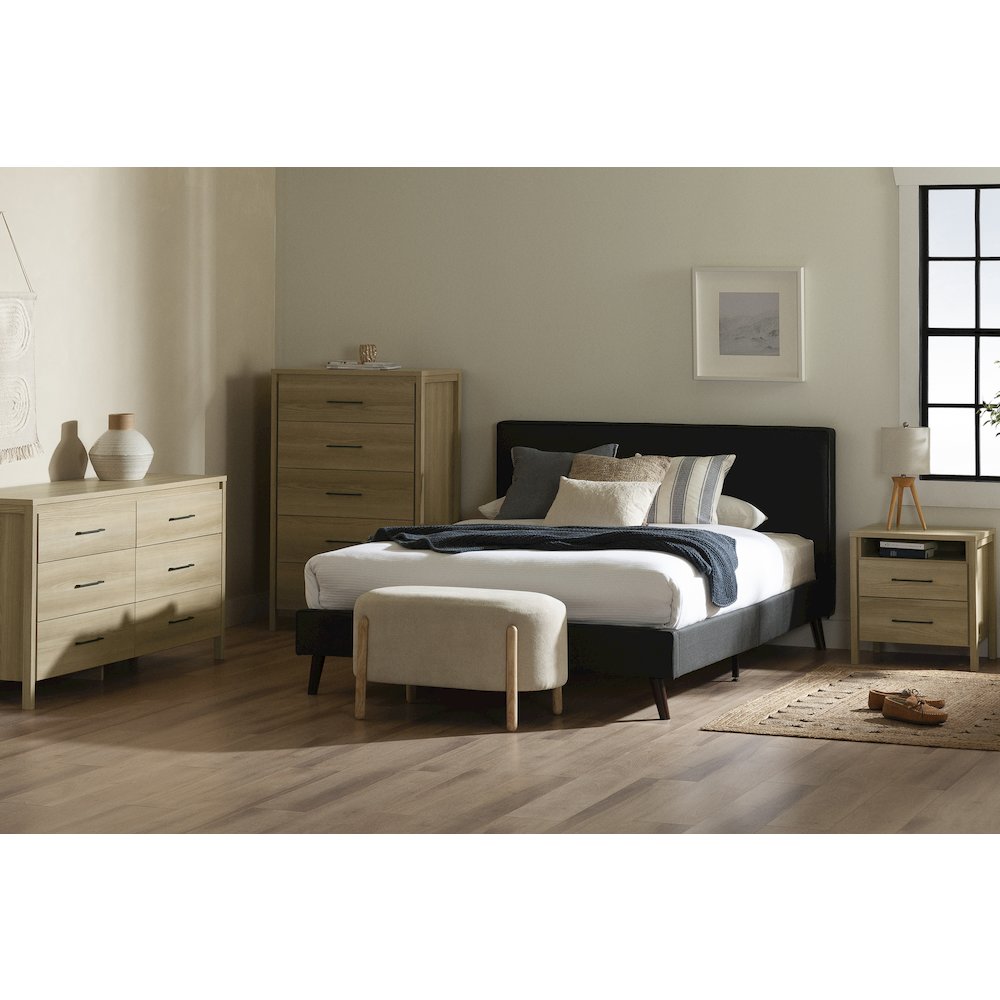 Gravity 2-Drawer Nightstand, Natural Ash