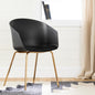 Flam Chair with Metal Legs, Black and Gold