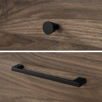 Flam 2-Drawer Nightstand, Natural Walnut and Matte Black