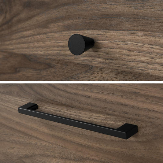 Flam 2-Drawer Nightstand, Natural Walnut and Matte Black