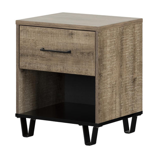 Arlen 1-Drawer Nightstand, Weathered Oak