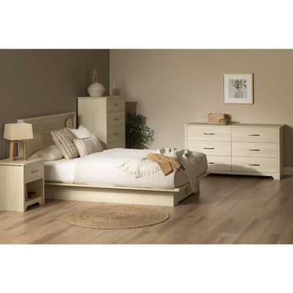 Fusion 1-Drawer Nightstand, Bleached Oak