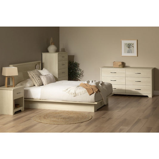 Fusion 1-Drawer Nightstand, Bleached Oak