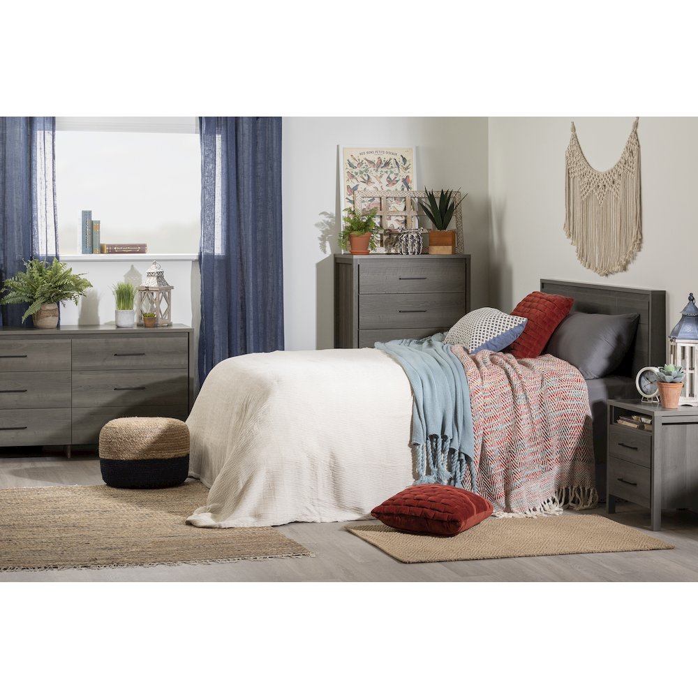 South Shore Gravity 2-Drawer Nightstand, Gray Maple