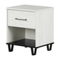 Arlen 1-Drawer Nightstand, White Pine and Black Matte