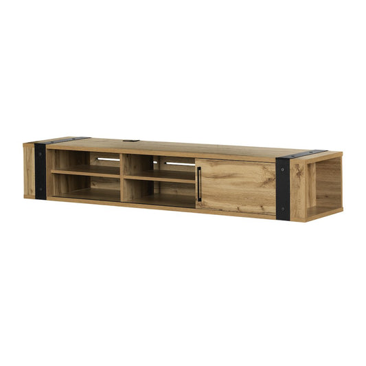 Munich Wall Mounted Media Console, Nordik Oak