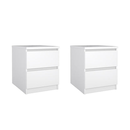 Scottsdale 2 Drawer Nightstand - Set of 2, White High Gloss