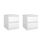 Scottsdale 2 Drawer Nightstand - Set of 2, White High Gloss