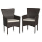 Maxim Modern Espresso Wicker Patio Armchairs for Deck or Backyard, Fade and Weather-Resistant Frames and Cream Cushions-Set of 2