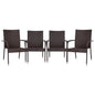 Maxim Set of 4 Stackable Indoor/Outdoor Wicker Dining Chairs with Arms - Fade & Weather-Resistant Steel Frames - Espresso