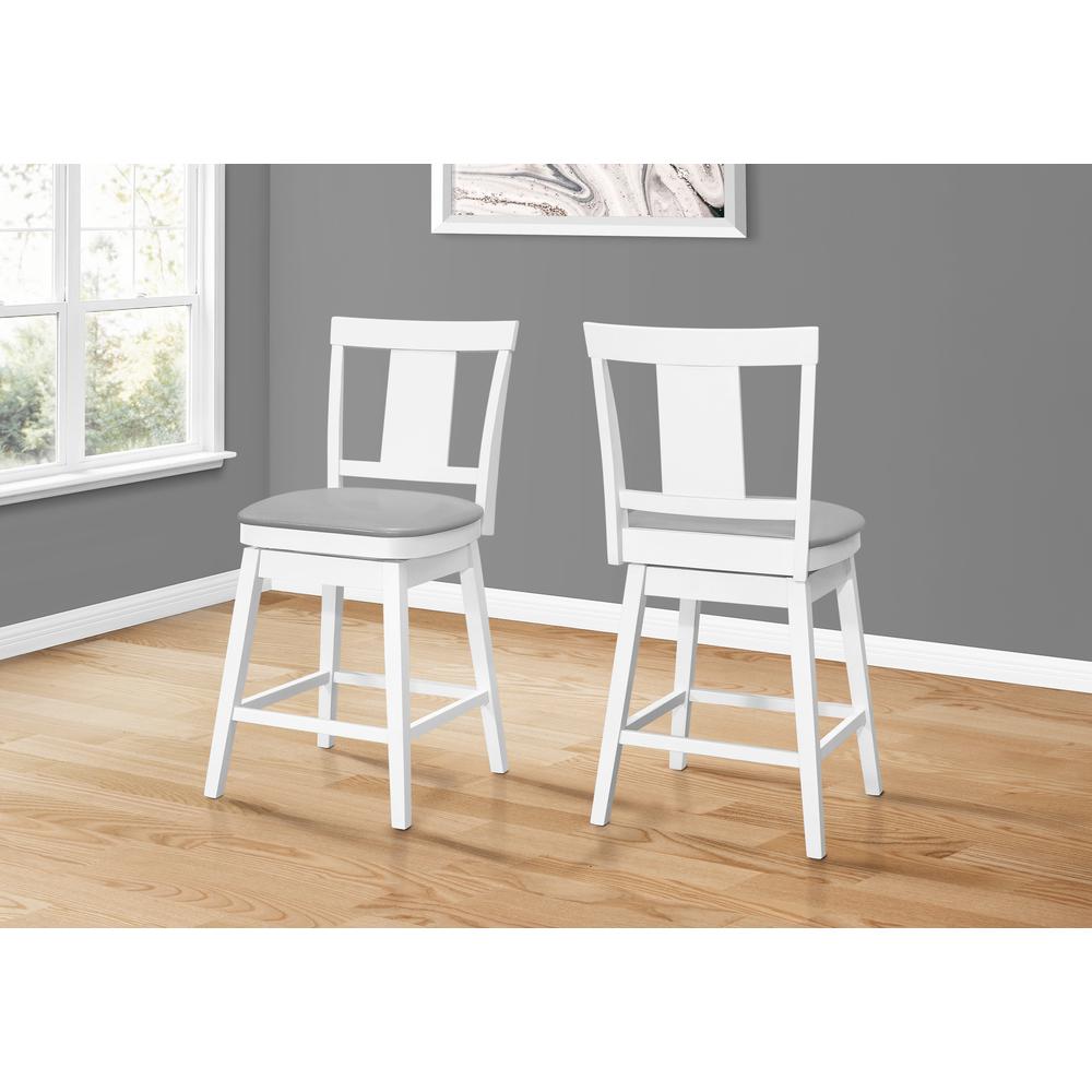 Bar Stool, Set Of 2, Swivel, Counter Height, Kitchen