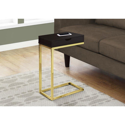 Accent Table, C-shaped, End, Side, Snack, Storage Drawer, Living Room