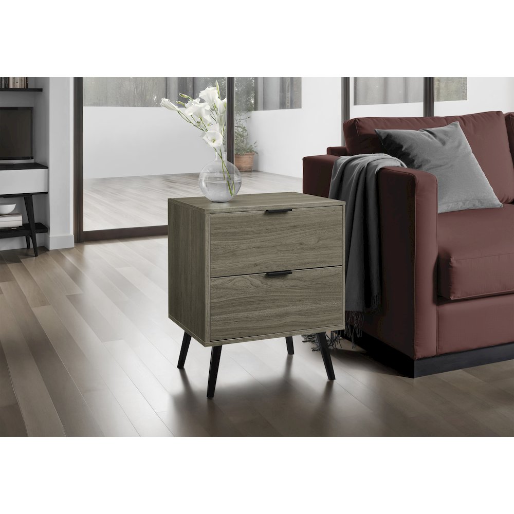 Accent Table, Storage Drawer, Grey Laminate, Modern, Contemporary