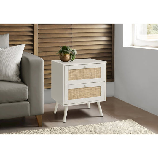 Accent Table,  Storage Drawer, White Laminate, Modern, Contemporary