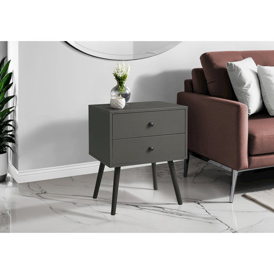 Accent Table, Storage Drawer, Grey Laminate, Modern, Contemporary