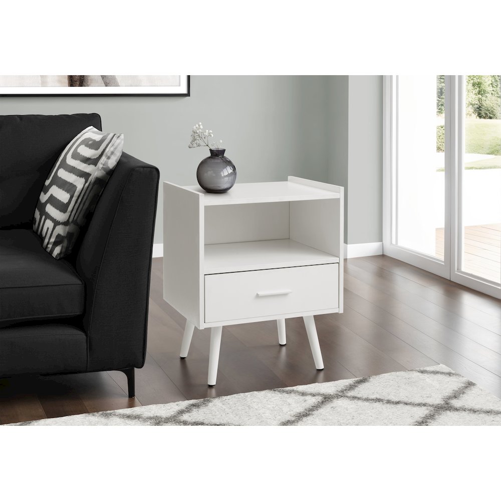 Accent Table,  Living Room, White Laminate, Contemporary, Modern