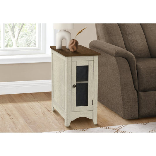Transitional Accent Table in White,Espresso color