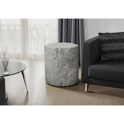 Accent Table, 25H, Drum, End, Nightstand, Round, Side Table, Grey, Contemporary