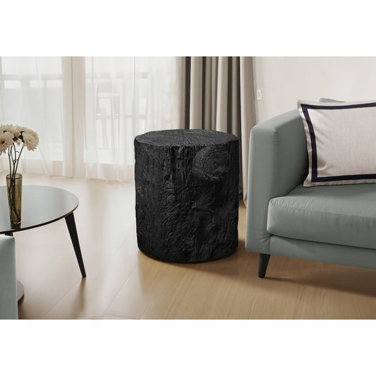 Accent Table, 25H, Drum, End, Nightstand, Round, Side Table, Black, Contemporary
