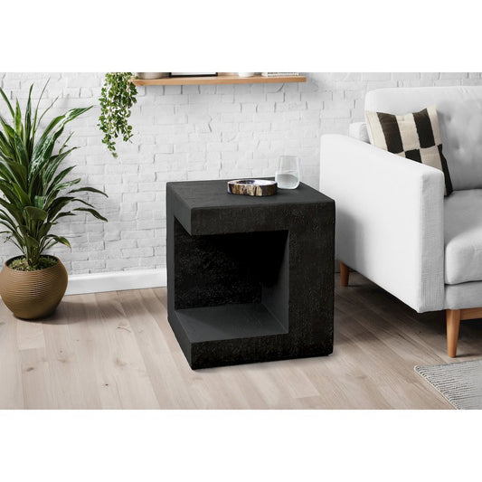 Accent Table, 25H, Side Table, Nightstand, End, Square, Black, Contemporary