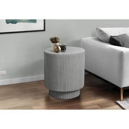 Accent Table, 25H, End, Nightstand, Round, Side Table, Grey, Contemporary
