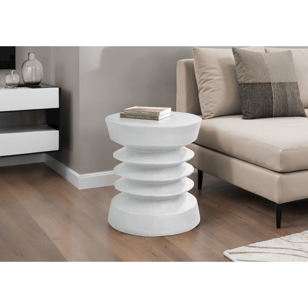 Accent Table, 25H, Side Table, End, Nightstand, Round, White, Contemporary