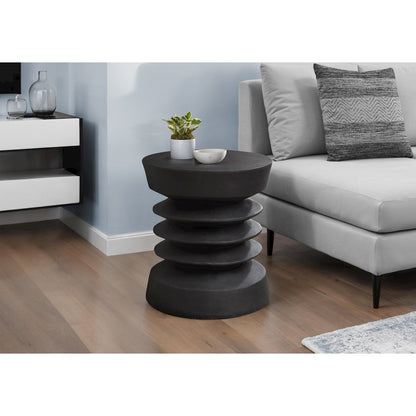 Accent Table, 25H, Side Table, End, Nightstand, Round, Black, Contemporary