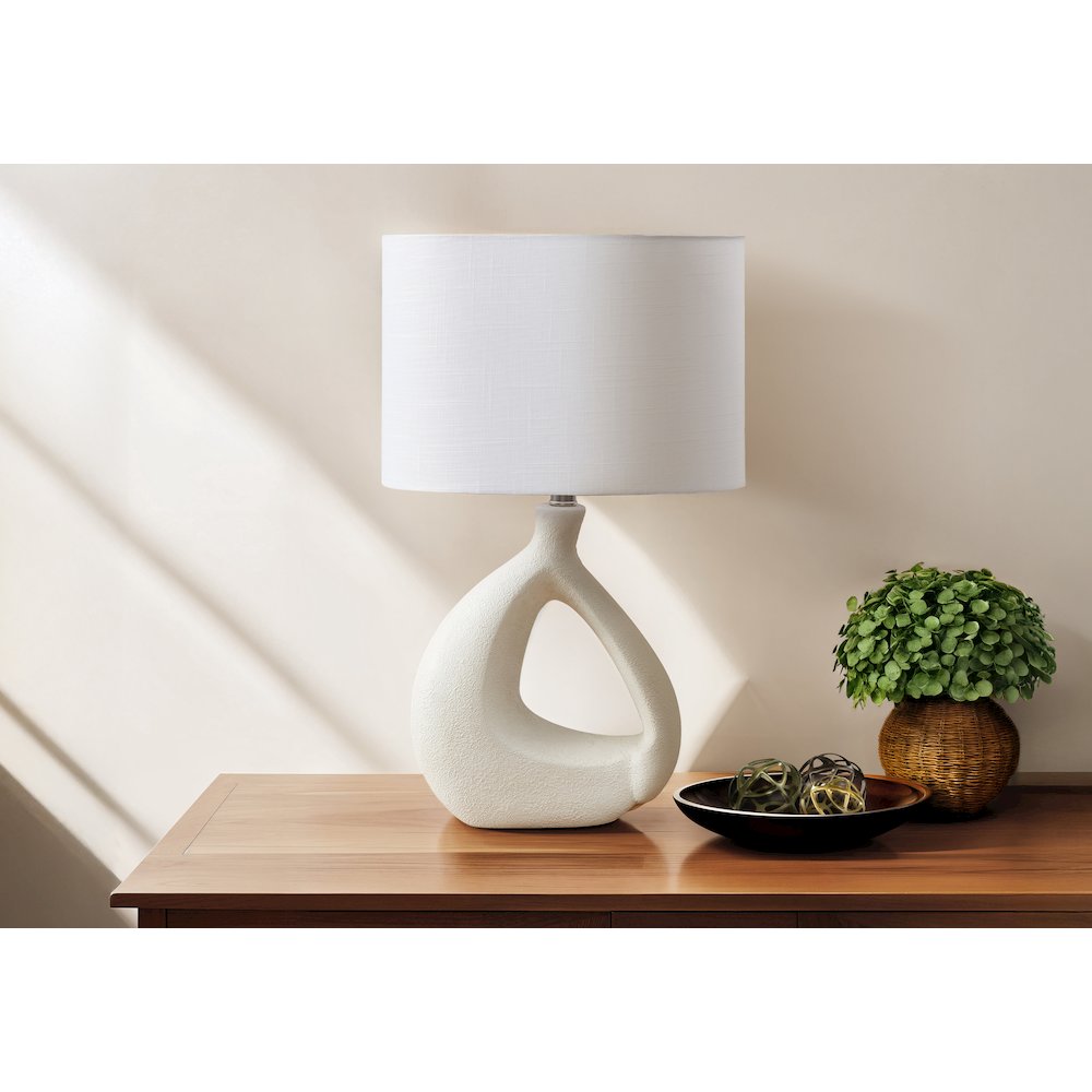 Lighting, 23"H, Table Lamp, Ivory Resin, Ivory / Cream Shade, Contemporary