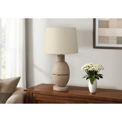 Lighting, 25"H, Table Lamp, Beige Resin, Beige Shade, Contemporary, Modern