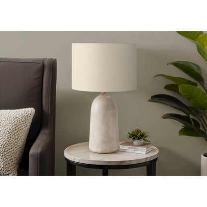 Lighting, 27"H, Table Lamp, Beige Ceramic, Beige Shade, Contemporary, Modern
