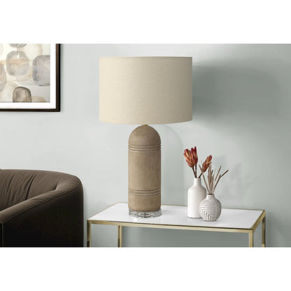 Lighting, 28"H, Table Lamp, Brown Resin, Beige Shade, Contemporary, Modern