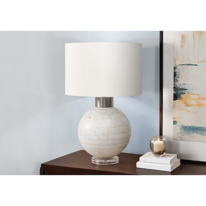 Lighting, Table Lamp, 27"H, Beige Resin, Ivory / Cream Shade, Contemporary