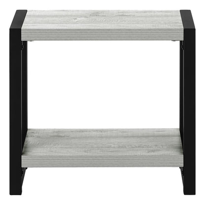 Accent Table, Side, End, Narrow, Small, 2 Tier, Living Room, Bedroom, Grey