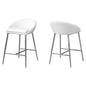 Bar Stool, Set Of 2, Counter Height, Kitchen, Chrome