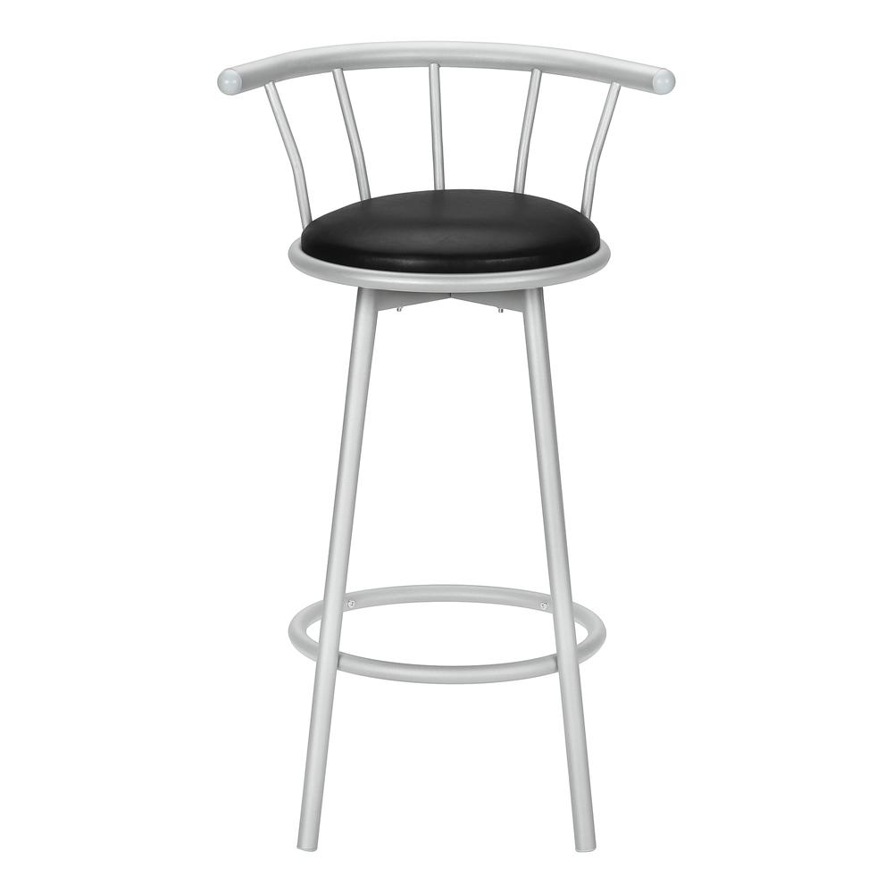 Bar Stool, Set Of 2, Swivel, Bar Height, Grey