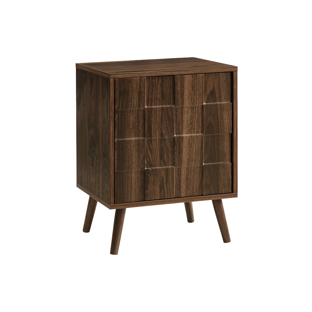 Accent Table, End, Side Table, Small, Storage, Lamp, Walnut Laminate, Modern