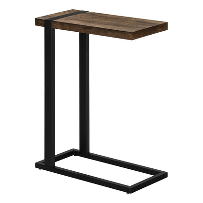 Accent Table, C-shaped, End, Side, Snack, Living Room, Bedroom, Brown Laminate