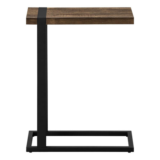 Accent Table, C-shaped, End, Side, Snack, Living Room, Bedroom, Brown Laminate