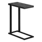 Accent Table, C-shaped, End, Side, Snack, Living Room, Bedroom, Black Laminate