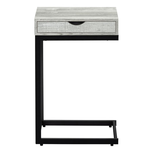 Accent Table, C-shaped, End, Side, Snack, Storage Drawer, Living Room