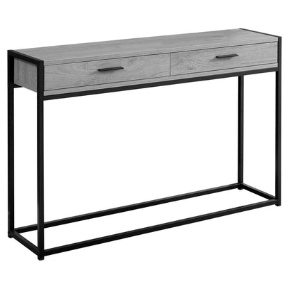 Accent Table - 48"L / Grey / Black Metal Hall Console