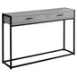 Accent Table - 48"L / Grey / Black Metal Hall Console