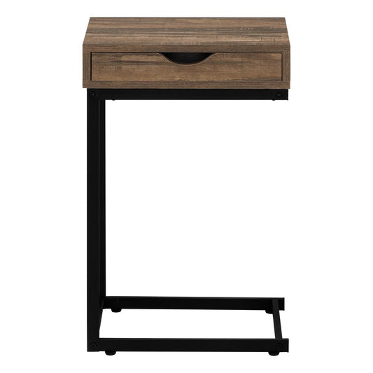 Accent Table, C-shaped, End, Side, Snack, Storage Drawer, Living Room
