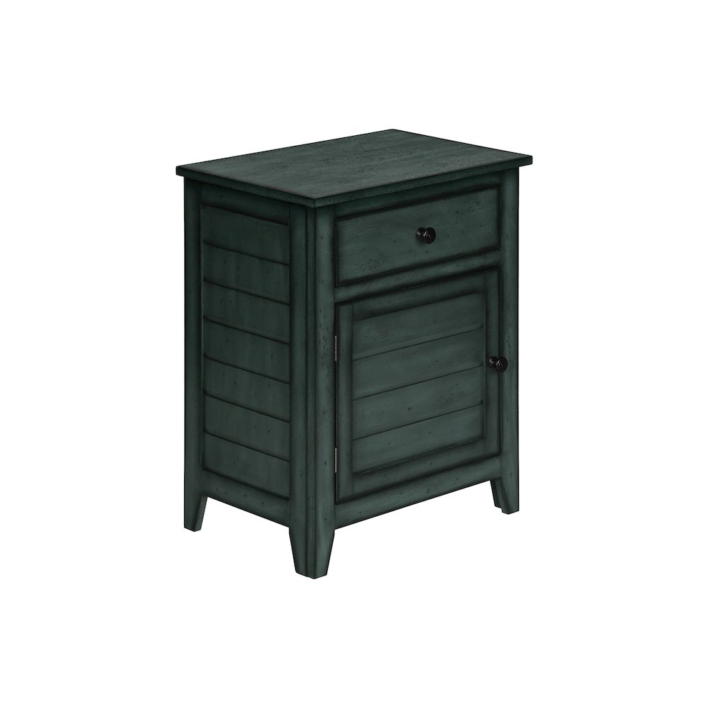Accent Table, Nightstand, Antique Blue Veneer, Transitional