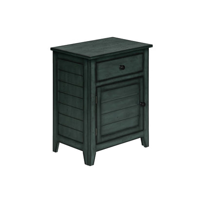 Accent Table, Nightstand, Antique Blue Veneer, Transitional