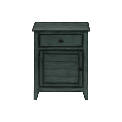 Accent Table, Nightstand, Antique Blue Veneer, Transitional