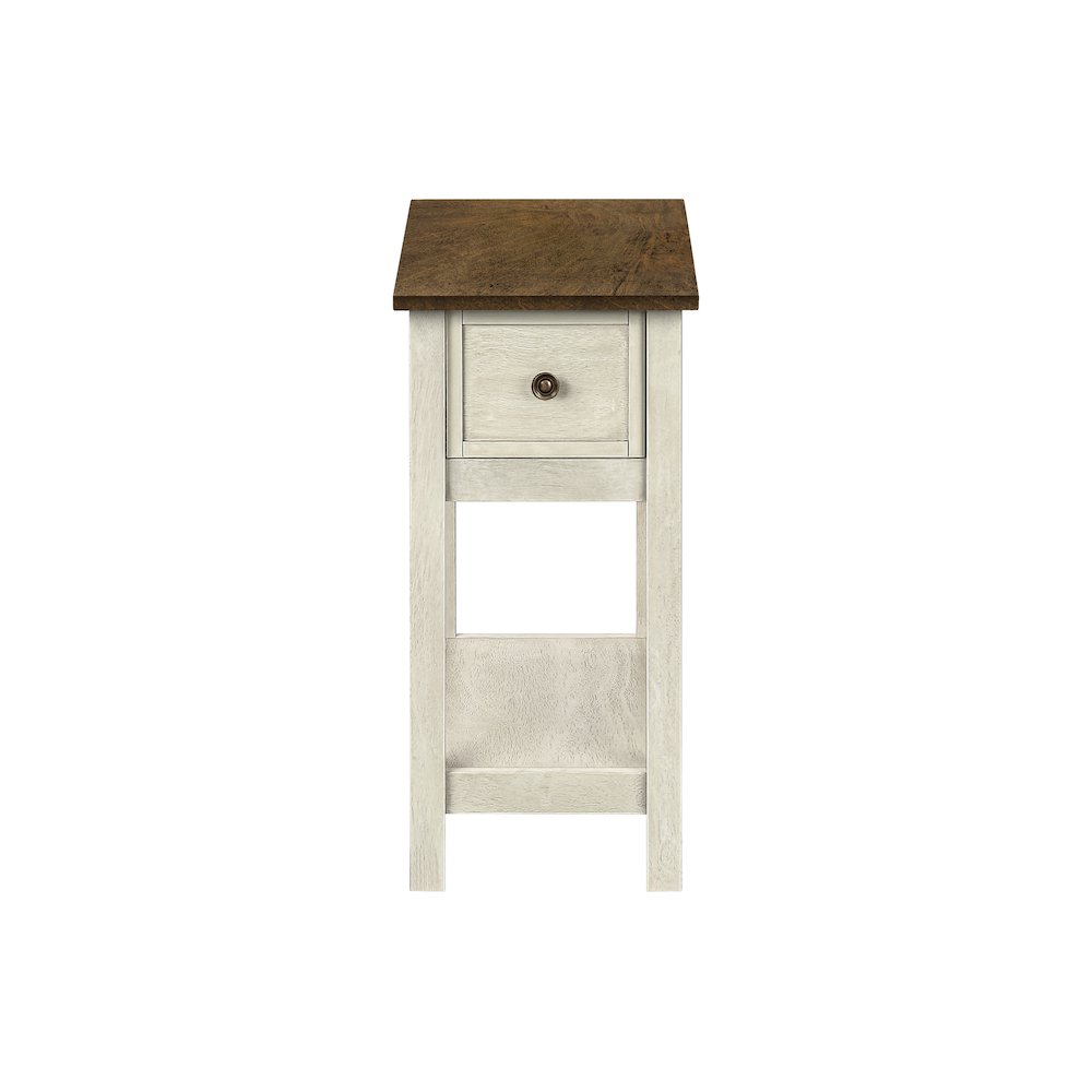 Transitional Accent Table in White,Espresso color