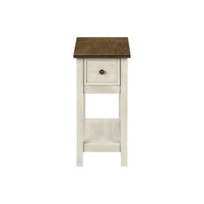 Transitional Accent Table in White,Espresso color